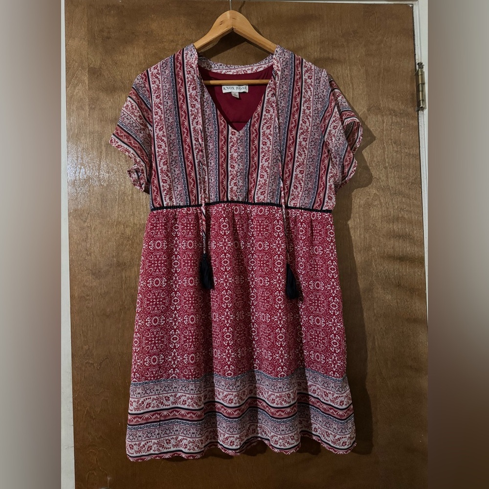 Knox Rose Red and White Maxi Dress